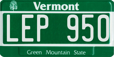VT license plate LEP950