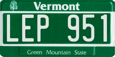 VT license plate LEP951