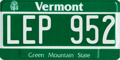 VT license plate LEP952