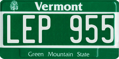 VT license plate LEP955