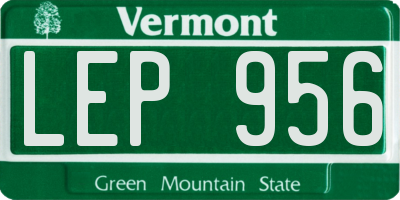 VT license plate LEP956