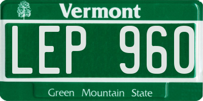 VT license plate LEP960