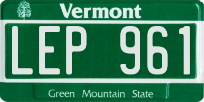 VT license plate LEP961