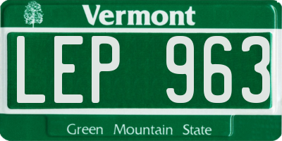 VT license plate LEP963