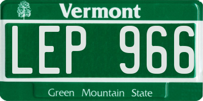 VT license plate LEP966