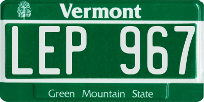 VT license plate LEP967
