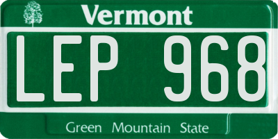 VT license plate LEP968