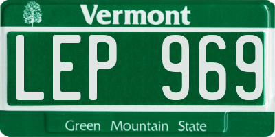 VT license plate LEP969