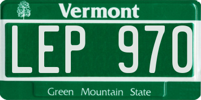 VT license plate LEP970