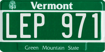 VT license plate LEP971