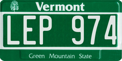 VT license plate LEP974