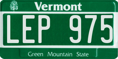 VT license plate LEP975