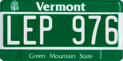 VT license plate LEP976