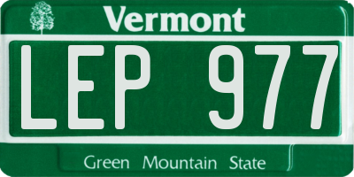 VT license plate LEP977