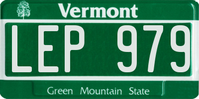 VT license plate LEP979
