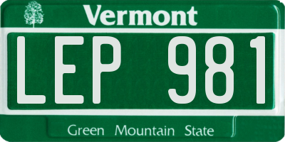 VT license plate LEP981