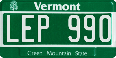 VT license plate LEP990