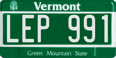 VT license plate LEP991