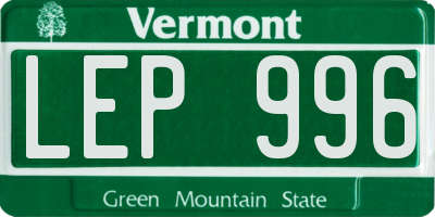 VT license plate LEP996