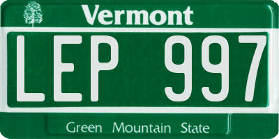VT license plate LEP997