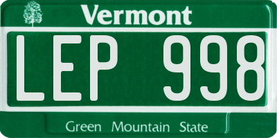 VT license plate LEP998