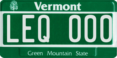 VT license plate LEQ000