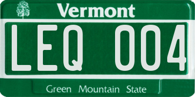 VT license plate LEQ004