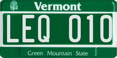 VT license plate LEQ010