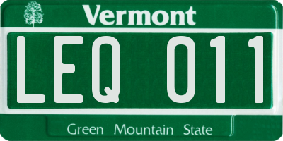 VT license plate LEQ011