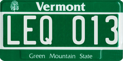 VT license plate LEQ013