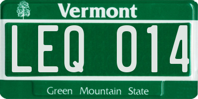 VT license plate LEQ014