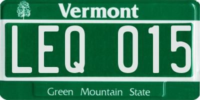 VT license plate LEQ015