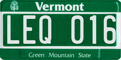 VT license plate LEQ016