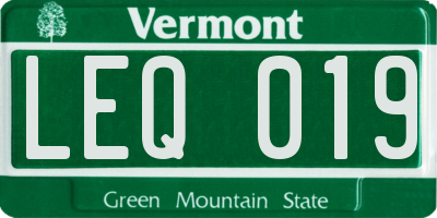 VT license plate LEQ019