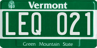 VT license plate LEQ021