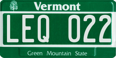 VT license plate LEQ022
