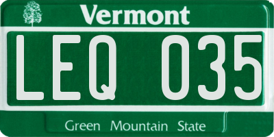 VT license plate LEQ035