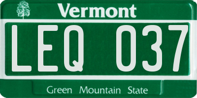 VT license plate LEQ037