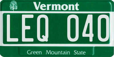 VT license plate LEQ040