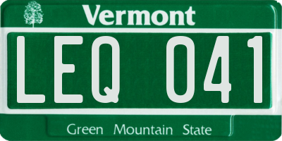 VT license plate LEQ041