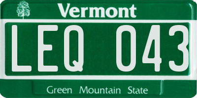 VT license plate LEQ043
