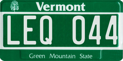 VT license plate LEQ044