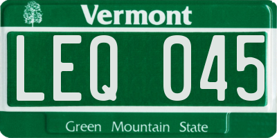 VT license plate LEQ045