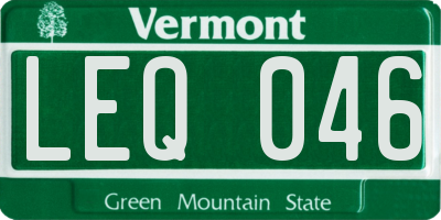 VT license plate LEQ046