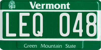 VT license plate LEQ048
