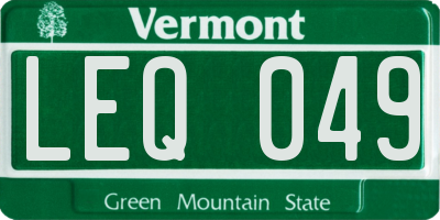 VT license plate LEQ049