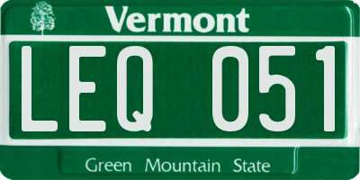VT license plate LEQ051