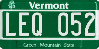 VT license plate LEQ052