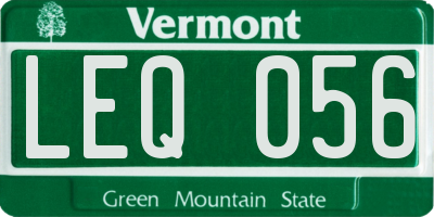 VT license plate LEQ056