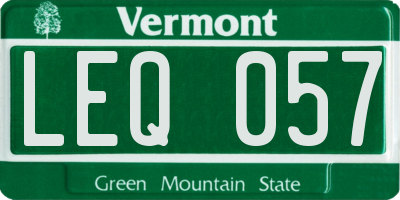 VT license plate LEQ057
